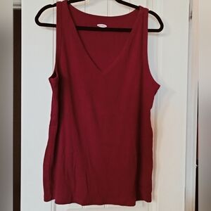 Old Navy Women's Burgundy V neck Tank Top XXL